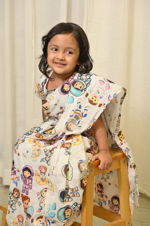 Astronauts Saree And Blouse Set